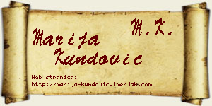 Marija Kundović vizit kartica